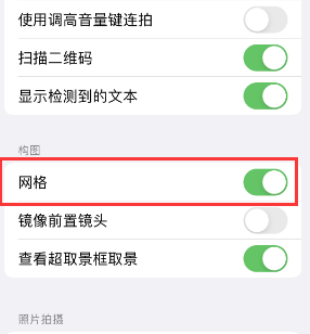 霍邱苹果手机维修网点分享iPhone如何开启九宫格构图功能 